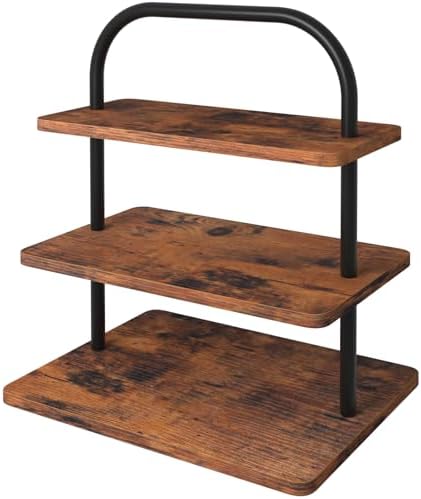 Cupcake Stand, Large 3 Tier Wood Cupcake Tower for 50 Cupcakes in Rustic Brown