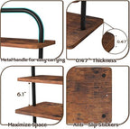 Cupcake Stand, Large 3 Tier Wood Cupcake Tower for 50 Cupcakes in Rustic Brown, alternate view 4