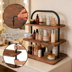 Cupcake Stand, Large 3 Tier Wood Cupcake Tower for 50 Cupcakes in Rustic Brown, alternate view 5