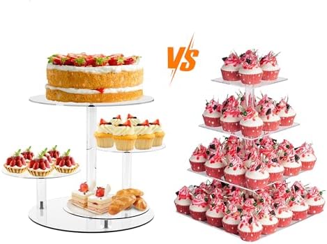 Cupcake Stand, Round Cake Stand, 4 Tier Cupcakes and Cakes Comb for 8-12 Inch Cakes, Tiered Cupcake Tree Tower, alternate