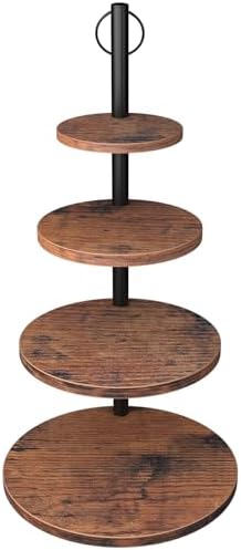 Cupcake Stand, Rustic Wood 4 Tier Cake Stand, Dessert Display Stand in Rustic Brown