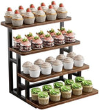 Cupcake Stand, Tiered Tray Stand Dessert Table Display Set, 4 Tier Cupcake Stand for 50 cupcakes, Wooden Risers