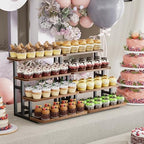 Cupcake Stand, Tiered Tray Stand Dessert Table Display Set, 4 Tier Cupcake Stand for 50 cupcakes, Wooden Risers, alternate
