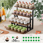 Cupcake Stand, Tiered Tray Stand Dessert Table Display Set, 4 Tier Cupcake Stand for 50 cupcakes, Wooden Risers, alternate