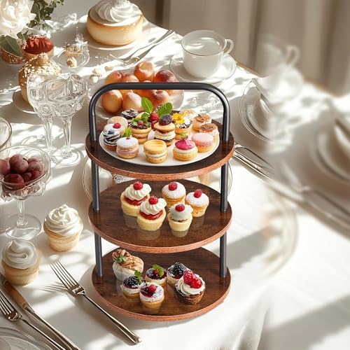 Cupcake Stand, Tower-Style for 50 Cupcakes - Large 3-Tier Dessert Table Display & Serving Tray Set, Tiered MDF, alternate