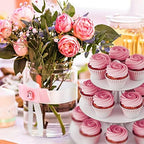 Cupcake Stand Tower, White, 3 Tiered, Cup Cake Stand Cardboard Dessert Holder for Parties (White, 1 Pack) in, alternate view