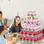 Cupcake Stand with Rechargeable Led, 5 Tier Clear Cupcake Holder, 7 Colors Light Cupcake Tower, Acrylic Dessert, alternate