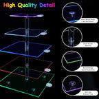 Cupcake Stand with Rechargeable Led, 5 Tier Clear Cupcake Holder, 7 Colors Light Cupcake Tower, Acrylic Dessert, alternate