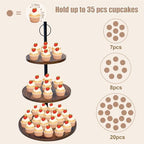 Cupcake Stand, Wood Cake Stand, Cupcake Display Stand, Wedding Cake Stands, Rotatable Cupcake Stands for Party, alternate