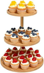 Cupcake Stand, Wood Cake Stand, Cupcake Display Stand, Wedding Cake Stands, Rotatable Bamboo Cupcake Stands for