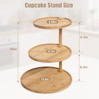 Cupcake Stand, Wood Cake Stand, Cupcake Display Stand, Wedding Cake Stands, Rotatable Bamboo Cupcake Stands for, alternate