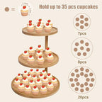 Cupcake Stand, Wood Cake Stand, Cupcake Display Stand, Wedding Cake Stands, Rotatable Bamboo Cupcake Stands for, alternate