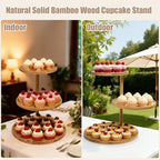 Cupcake Stand, Wood Cake Stand, Cupcake Display Stand, Wedding Cake Stands, Rotatable Bamboo Cupcake Stands for, alternate