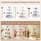 Cupcake Stand, Wood Cupcake Stand, Cupcake Display Stand, White Cupcake Stands for Party, 3 Tier Cupcake Stand, alternate