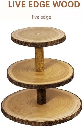 Cupcake Stand Wood Dessert Stands 3 Tier Cupcake Tower Large Cupcake Display Stand Rustic Cupcake Tier Stand for, alternate