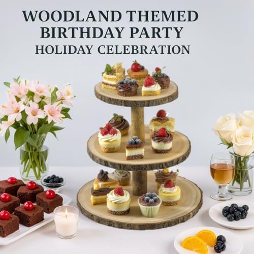 Cupcake Stand Wood Dessert Stands 3 Tier Cupcake Tower Large Cupcake Display Stand Rustic Cupcake Tier Stand for, alternate