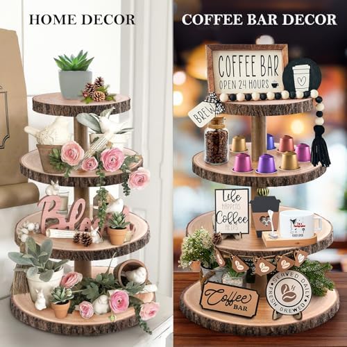 Cupcake Stand Wood Dessert Stands 4 Tier Cupcake Tower Large Display Stand in Wood-4Tier, alternate view 4