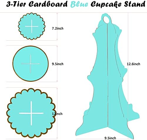 Cupcake Stands, 2 Pack Cup Cake Stand, Cupcake Display Dessert Tray, Round Cardboard Cupcake Stand for 24, alternate view 4