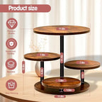 Cupcake Tower Stands for 50 Cupcakes,360° Rotatable Wood Cake Stand in Rustic brown, alternate view 3