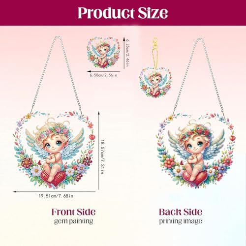 Cupid Diamond Painting Double-Sided Hanging Ornament Set, DIY Irregular Shaped Rhinestone Window Decoration Set, alternate