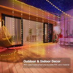 Curtain Lights 10ft x 10ft, 300 LED Warm White & Multi Twinkle Fairy String Lights Curtain Waterproof w/Remote &, alternate