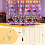 Curtain Lights 300 LED 9.8FT x 9.8FT, Connectable IP67 Waterproof in Multicolored, alternate view 4
