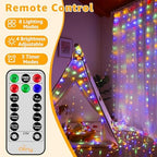 Curtain Lights 300 LED 9.8FT x 9.8FT, Connectable IP67 Waterproof in Multicolored, alternate view 6