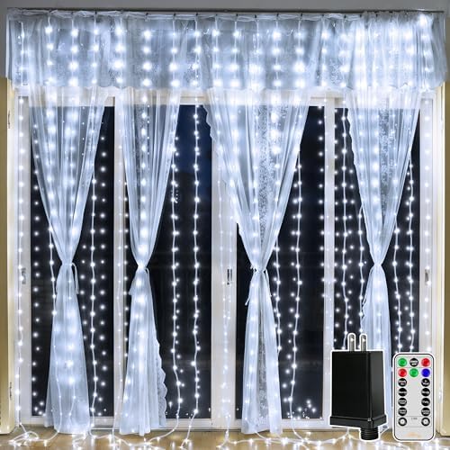 Curtain Lights 300LED 9.8ftx9.8ft, Connectable IP67 Waterproof