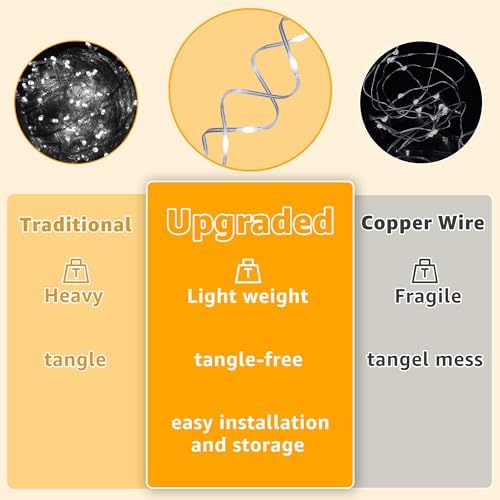 Curtain Lights 300LED 9.8ftx9.8ft, Connectable IP67 Waterproof, alternate view 3