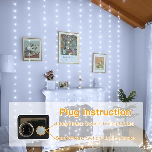 Curtain Lights 300LED 9.8ftx9.8ft, Connectable IP67 Waterproof, alternate view 4