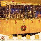 Curtain Lights 6.6x6.6ft, 200 LED String Lights with Remote 8 Modes Dimmable Timer, USB Power Fairy Light for, alternate view