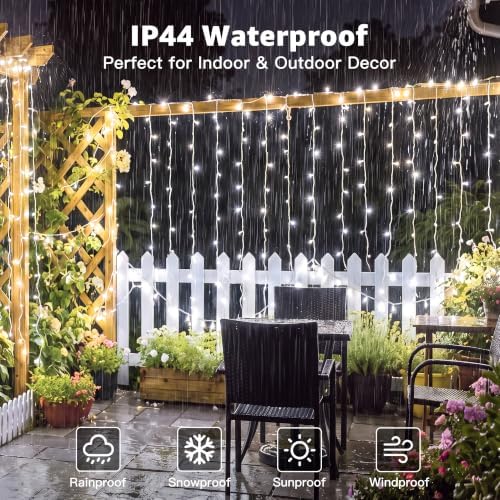 Curtain Lights 600 LED 19.7x9.8ft, Outdoor Waterproof String Lights in 19.7x9.8ft, alternate view 3