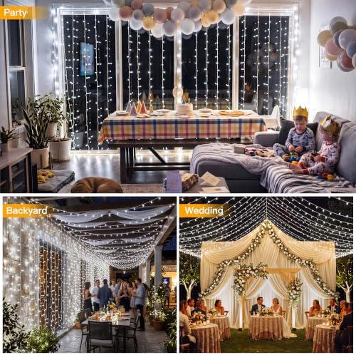 Curtain Lights 600 LED 19.7x9.8ft, Outdoor Waterproof String Lights in 19.7x9.8ft, alternate view 5