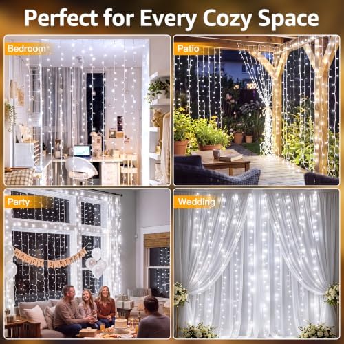 Curtain Lights 600 LED 19.7x9.8ft, Outdoor Waterproof String Lights in 19.7x9.8ft, alternate view 6
