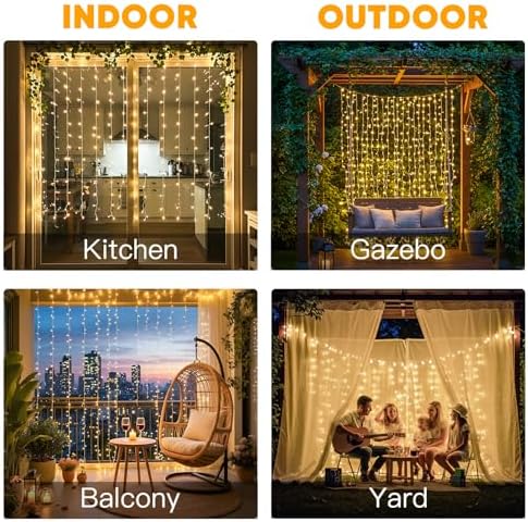 Curtain Lights for Bedroom, 150 Led Hanging String Light Outdoor, Fairy Curtain Lights Indoor for Christmas, alternate view 2