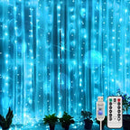 Curtain Lights for Bedroom, 200 Led 6.5ft x 6.5ft Hanging String Lights Outdoor, Fairy Curtain Lights for