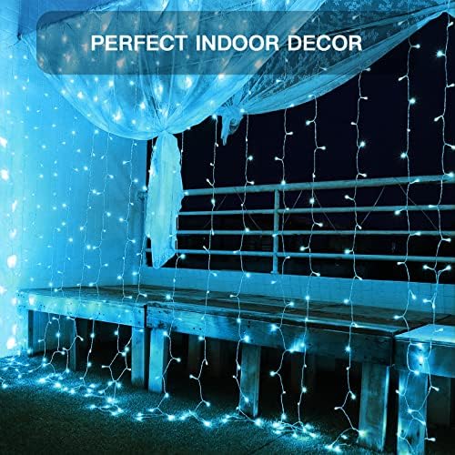 Curtain Lights for Bedroom, 200 Led 6.5ft x 6.5ft Hanging String Lights Outdoor, Fairy Curtain Lights for, alternate view 2