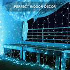 Curtain Lights for Bedroom, 200 Led 6.5ft x 6.5ft Hanging String Lights Outdoor, Fairy Curtain Lights for, alternate view 2