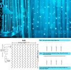 Curtain Lights for Bedroom, 200 Led 6.5ft x 6.5ft Hanging String Lights Outdoor, Fairy Curtain Lights for, alternate view 6