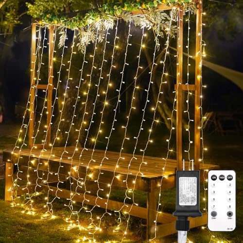 Curtain Lights for Bedroom, 300 Led 9.8x9.8ft Curtain Lights for Backdrop, Curtain String Lights for Christmas