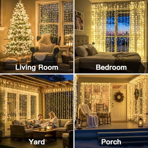 Curtain Lights for Bedroom, 300 Led 9.8x9.8ft Curtain Lights for Backdrop, Curtain String Lights for Christmas, alternate