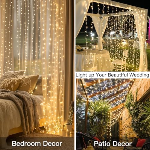Curtain Lights for Bedroom, 300 Led 9.8x9.8ft Curtain Lights for Backdrop, Curtain String Lights for Christmas, alternate