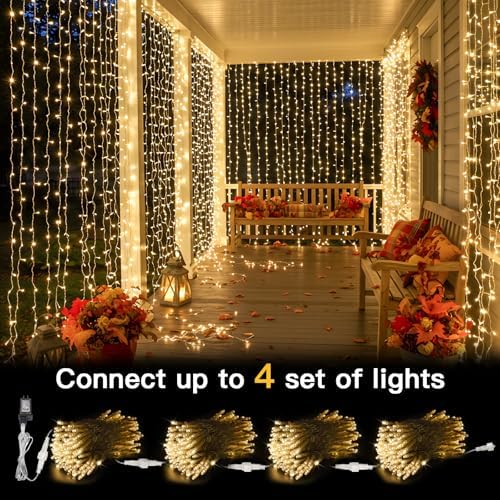 Curtain Lights for Bedroom, 300 Led 9.8x9.8ft Curtain Lights for Backdrop, Curtain String Lights for Christmas, alternate