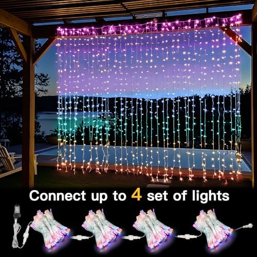Curtain Lights for Bedroom, 320 Led 9.8ft x9.8ft Hanging String Lights Indoor, Curtain String Lights for, alternate view 3