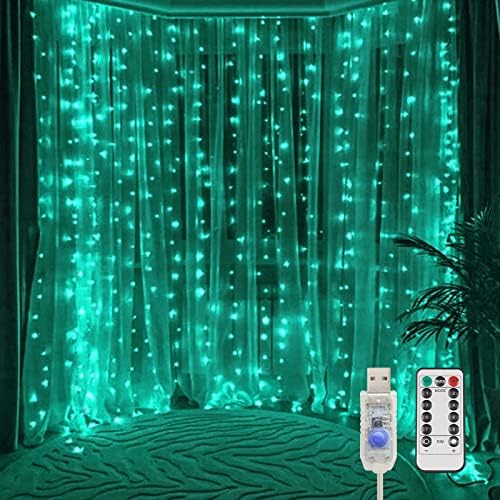 Curtain Lights for Christmas, 200 Led 6.5ft x 6.5ft Hanging String Lights Outdoor, Fairy Curtain Lights for