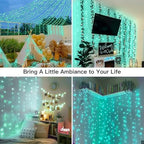 Curtain Lights for Christmas, 200 Led 6.5ft x 6.5ft Hanging String Lights Outdoor, Fairy Curtain Lights for, alternate view 2