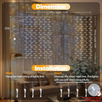 Curtain Lights Outdoor, 450 LED Curtain Lights for Bedroom, Window, Wall, Wedding, Party, Warm White & White in, alternate