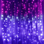 Curtain Lights Pink Purple Ombre Light Up String Curtain for Bedroom Wall Hanging Mermaid Fairy Lights for Teen