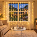 Curtain Lights Plug in, 13FT*6.5FT Window Icicle Lights, Warm White in Warm White