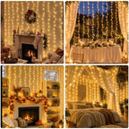 Curtain Lights Plug in, 13FT*6.5FT Window Icicle Lights, Warm White in Warm White, alternate view 2